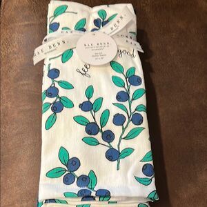 Rae Dunn Artisan Collection Kitchen Towels - Green and Blueberries